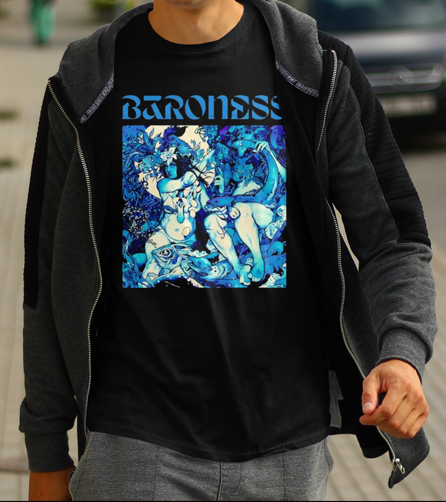 Baroness Blue Record Psychedelic Mythical Scene T-Shirt