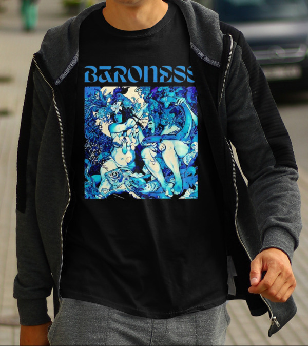 Baroness Blue Record Psychedelic Mythical Scene T-Shirt
