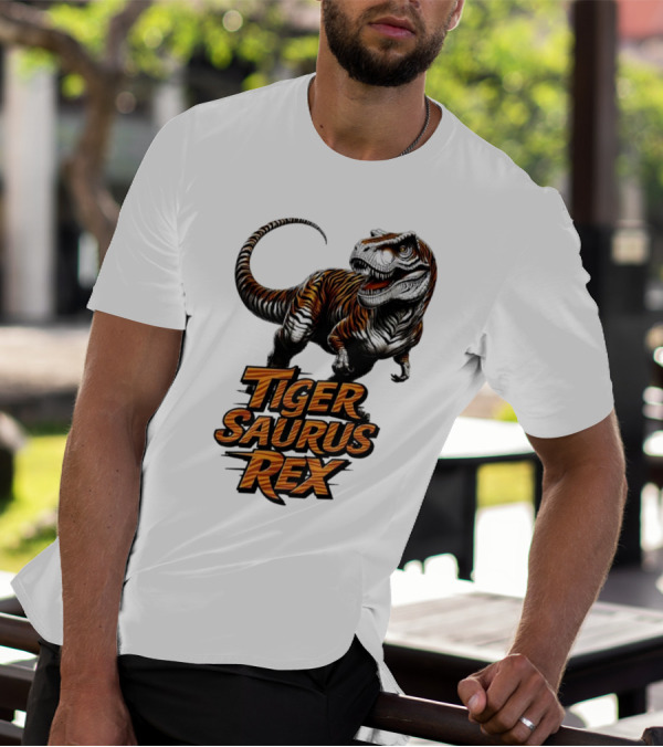 Fierce Tiger Saurus Rex Dinosaur Tiger Saurus Rex T-Shirt
