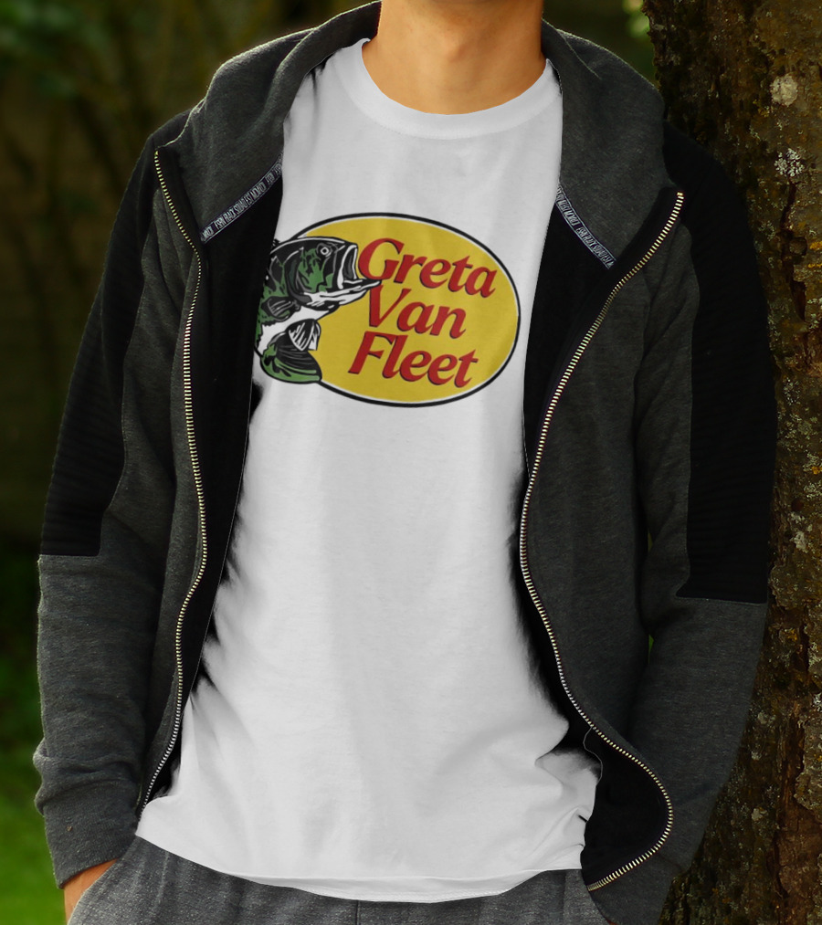 Greta Van Fleet Bass Fishing Oval Bass Emblem T-Shirt