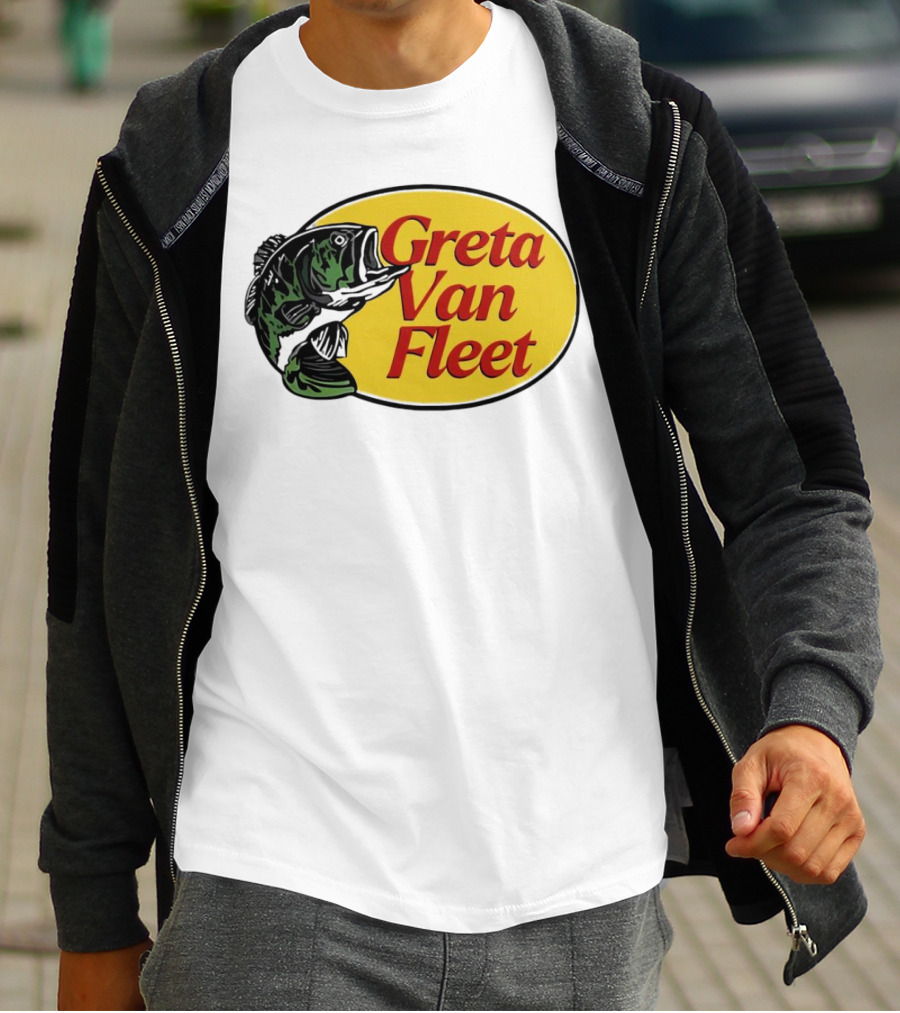 Greta Van Fleet Bass Fishing Oval Bass Emblem T-Shirt