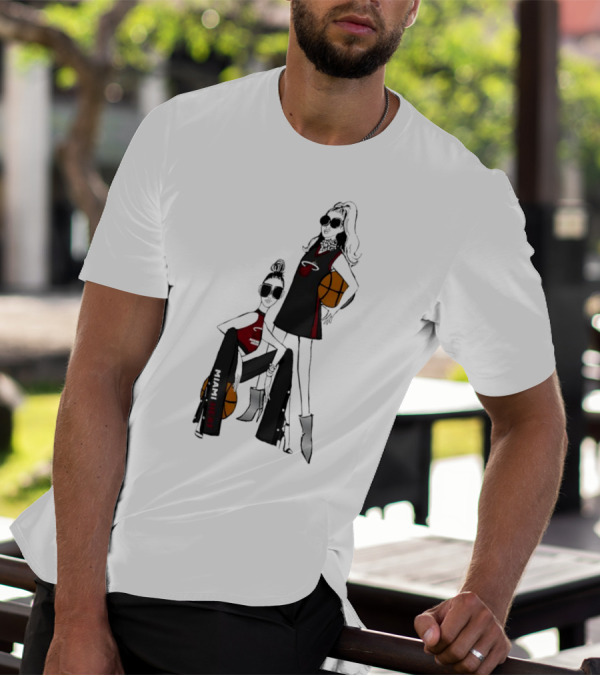 Miami Heat G-III 4Her Basketball Girls Fitted Fashion Lineup T-Shirt