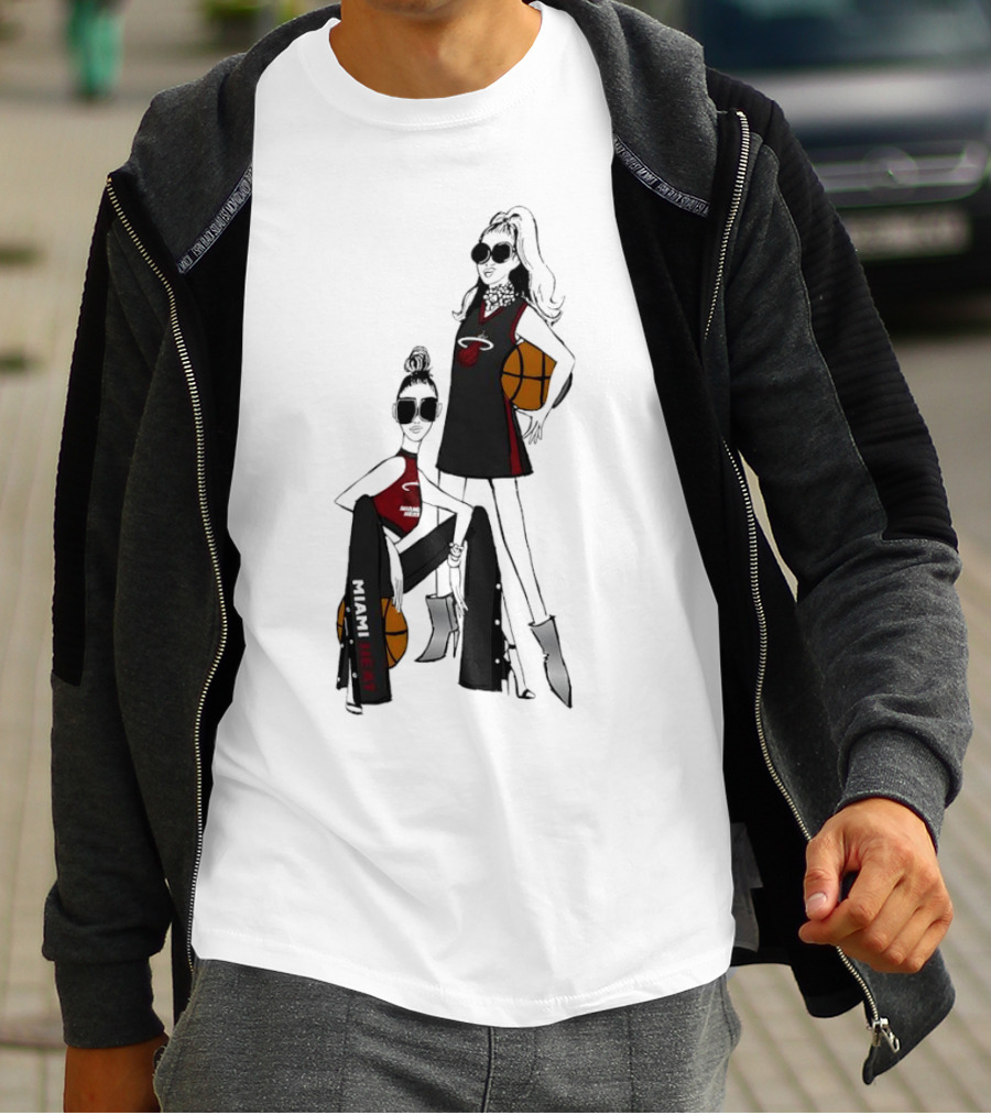 Miami Heat G-III 4Her Basketball Girls Fitted Fashion Lineup T-Shirt