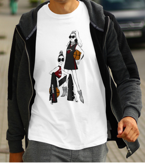 Miami Heat G-III 4Her Basketball Girls Fitted Fashion Lineup T-Shirt