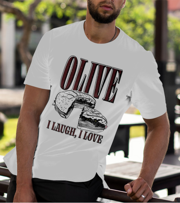 OLIVE I Laugh I Love Black Burger Joke T-Shirt