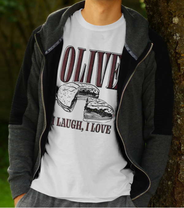 OLIVE I Laugh I Love Black Burger Joke T-Shirt