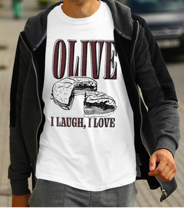 OLIVE I Laugh I Love Black Burger Joke T-Shirt