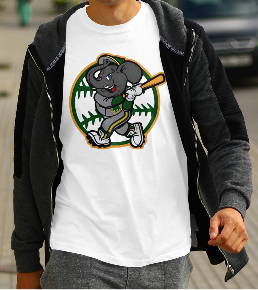 Oakland Baseball Elephant Batting Logo MLB T-Shirt