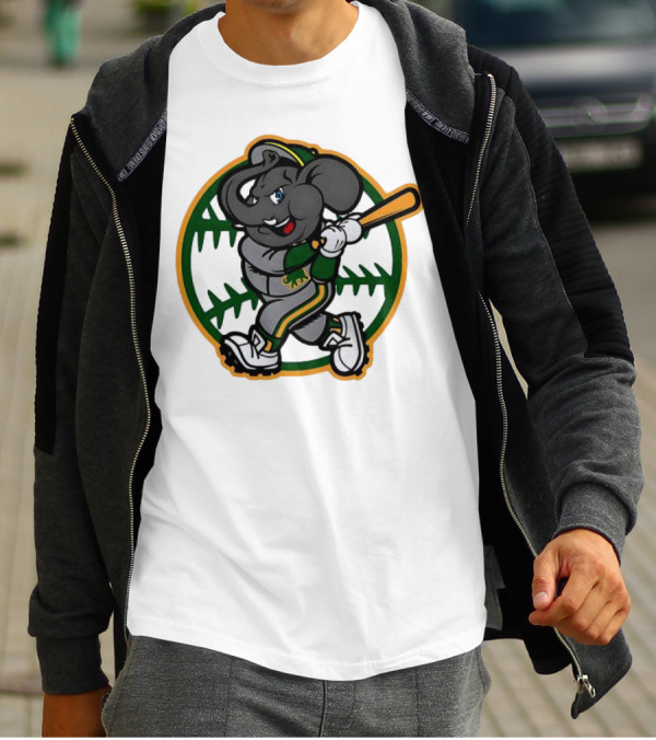 Oakland Baseball Elephant Batting Logo MLB T-Shirt