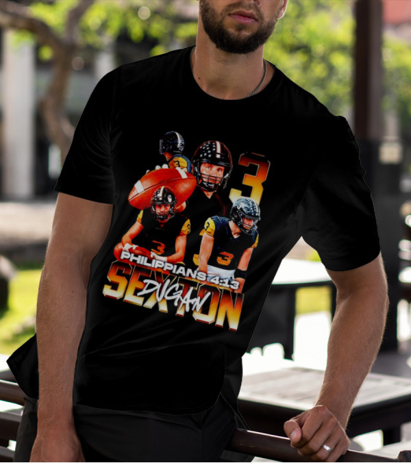 Southwestern Pirates Dugan Sexton Philippians 4:13 Number 3 T-Shirt
