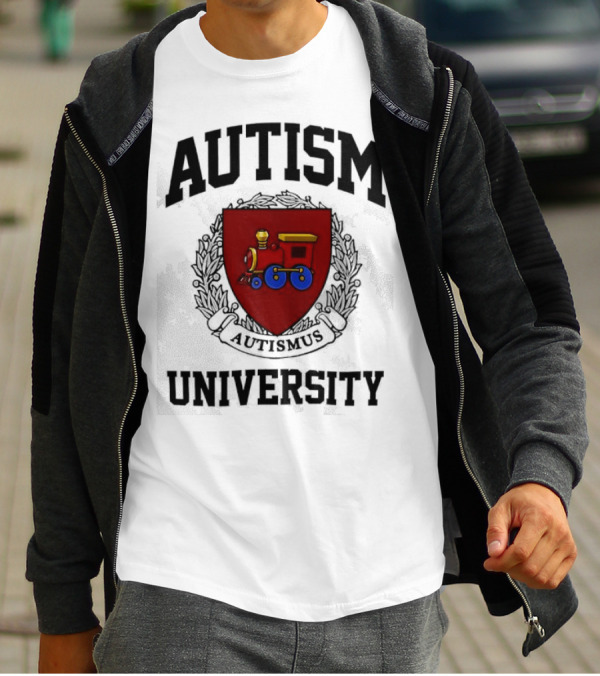 AUTISM UNIVERSITY AUTISMUS CREST CREWNECK T-Shirt