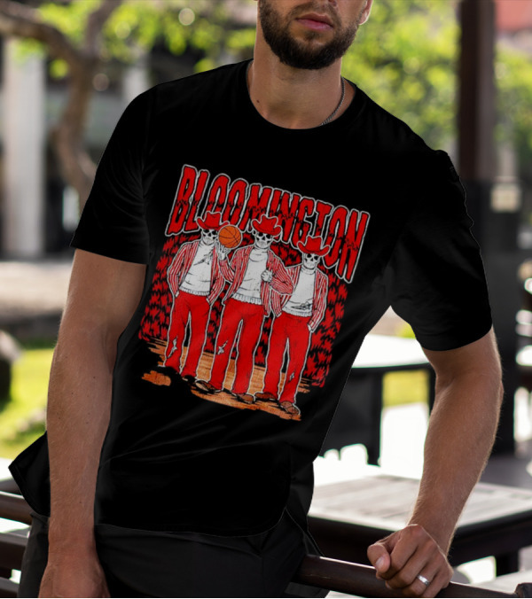 Bloomington Basketball Skeletons In Cowboy Hats T-Shirt