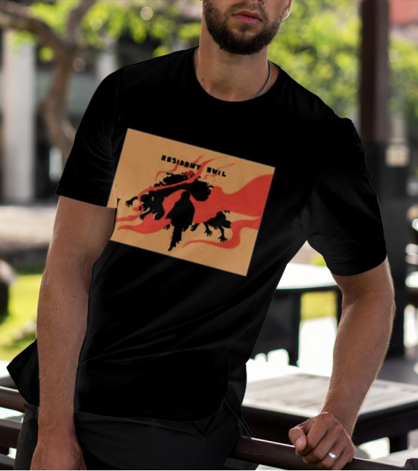 Resident Evil Silhouette Shadow Red Flames T-Shirt