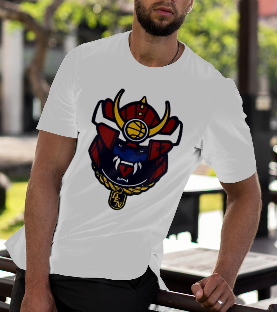 Denver Nuggets Samurai Helmet Emblem With DN Badge T-Shirt