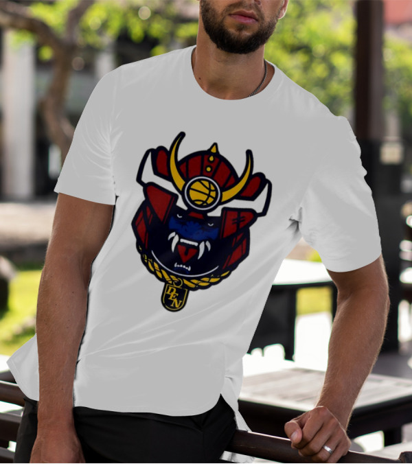 Denver Nuggets Samurai Helmet Emblem With DN Badge T-Shirt