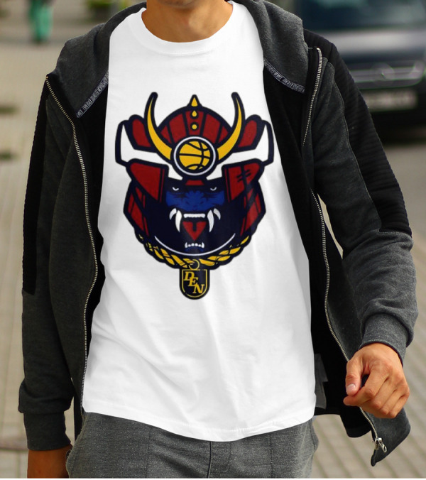 Denver Nuggets Samurai Helmet Emblem With DN Badge T-Shirt