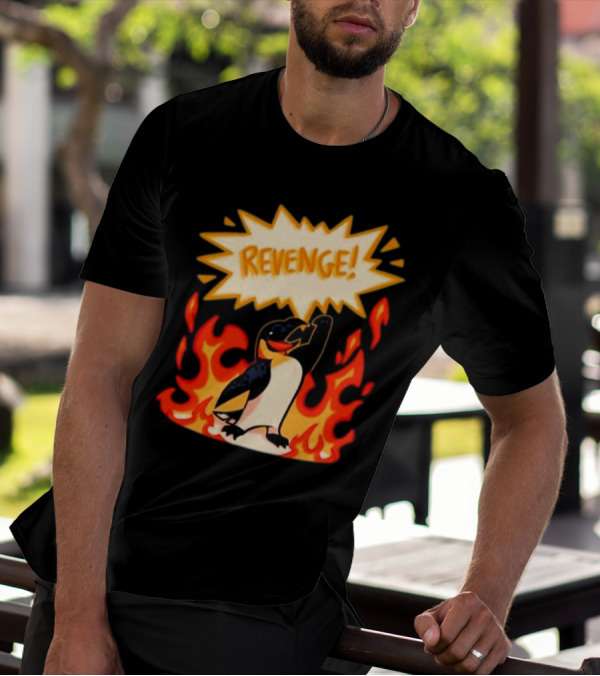 Hazbin Hotel Helluva Boss Revenge Penguin In Flames T-Shirt