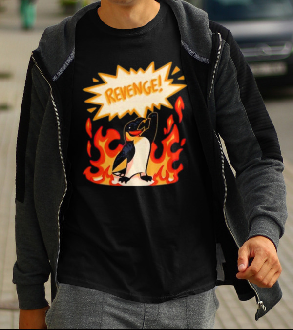 Hazbin Hotel Helluva Boss Revenge Penguin In Flames T-Shirt