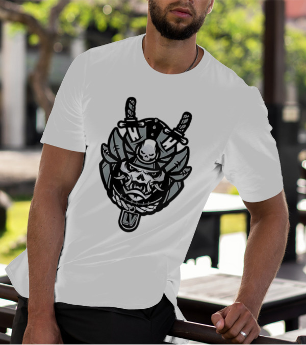 Las Vegas Raiders Samurai LV Skull Emblem T-Shirt