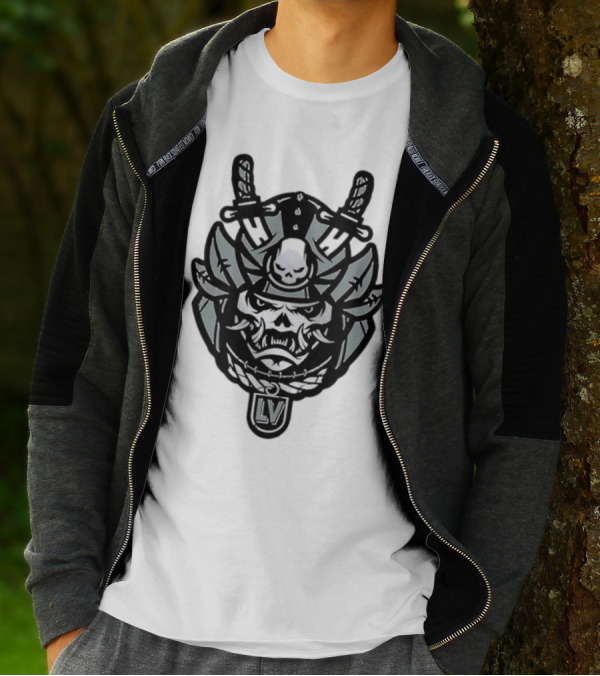Las Vegas Raiders Samurai LV Skull Emblem T-Shirt
