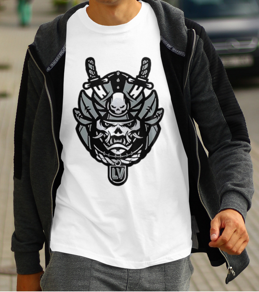 Las Vegas Raiders Samurai LV Skull Emblem T-Shirt