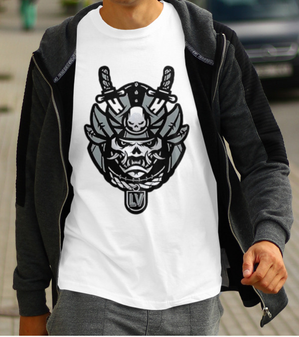 Las Vegas Raiders Samurai LV Skull Emblem T-Shirt