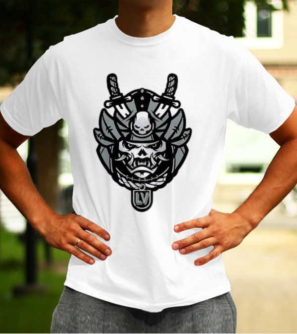Las Vegas Raiders Samurai LV Skull Emblem T-Shirt