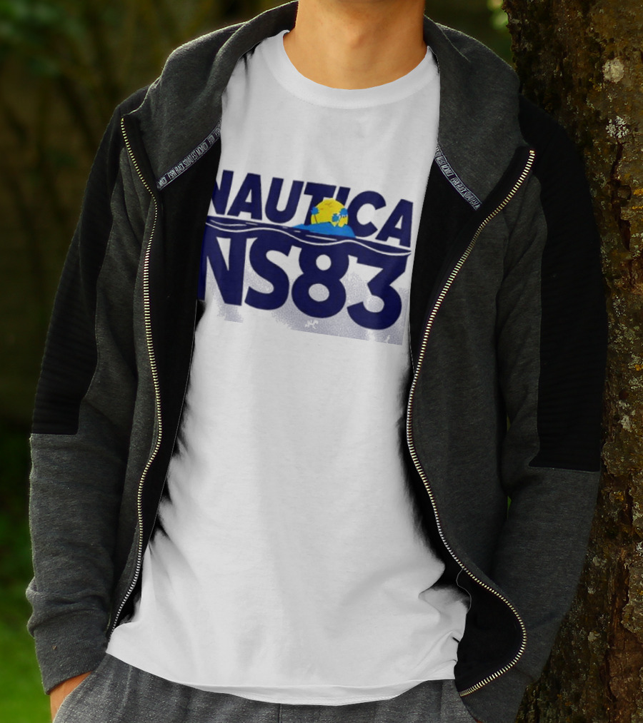 Nautica NS83 Ocean Wave And Globe T-Shirt