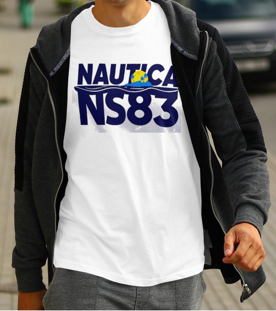 Nautica NS83 Ocean Wave And Globe T-Shirt