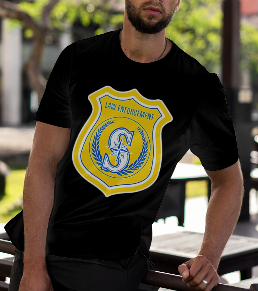 Seattle Mariners Law Enforcement Badge Shield S T-Shirt