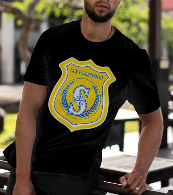 Seattle Mariners Law Enforcement Badge Shield S T-Shirt