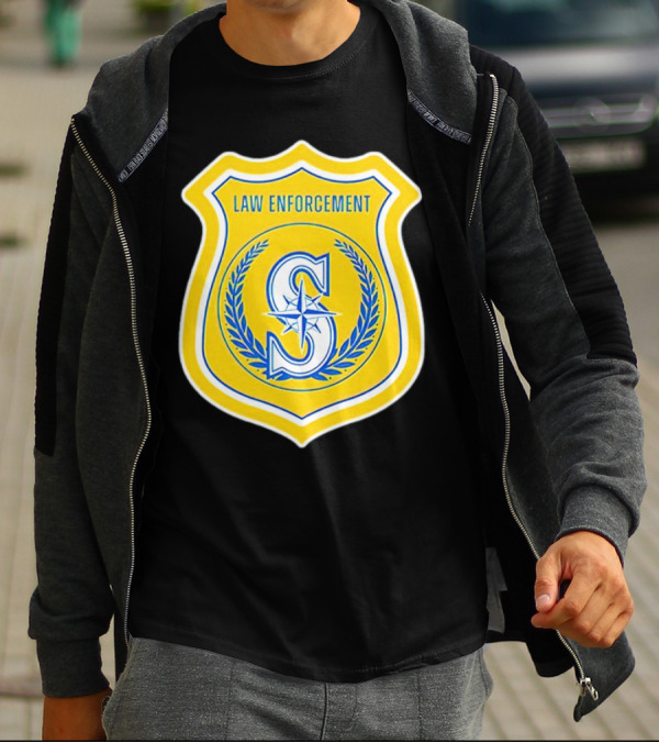 Seattle Mariners Law Enforcement Badge Shield S T-Shirt