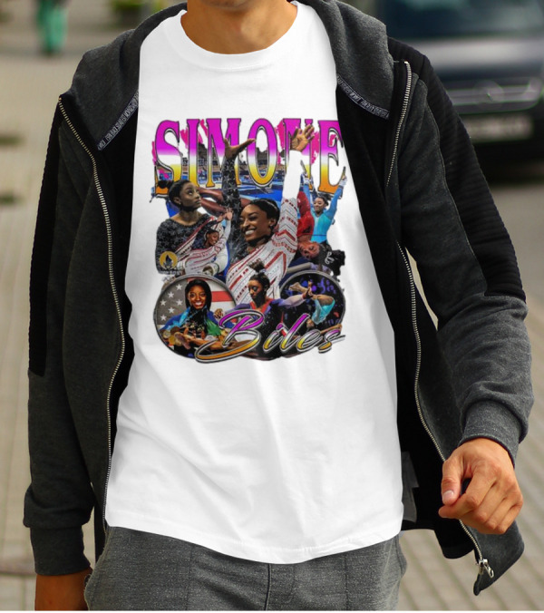 Simone Biles Olympic Champion Retro Collage T-Shirt