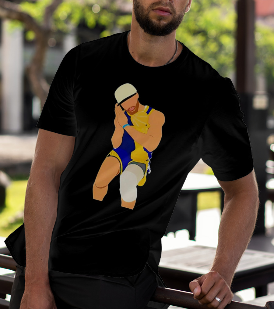 Steph Curry Night Night Basketball Pose With Trophy T-Shirt