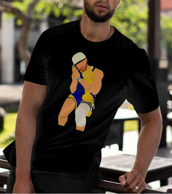 Steph Curry Night Night Basketball Pose With Trophy T-Shirt