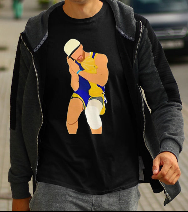 Steph Curry Night Night Basketball Pose With Trophy T-Shirt