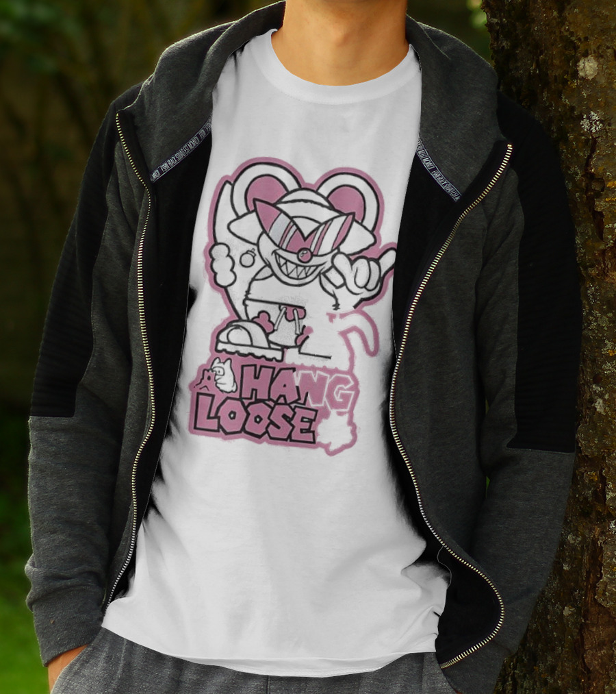Coneyfest Hang Loose Retro Cartoon Mouse Hand Gesture T-Shirt