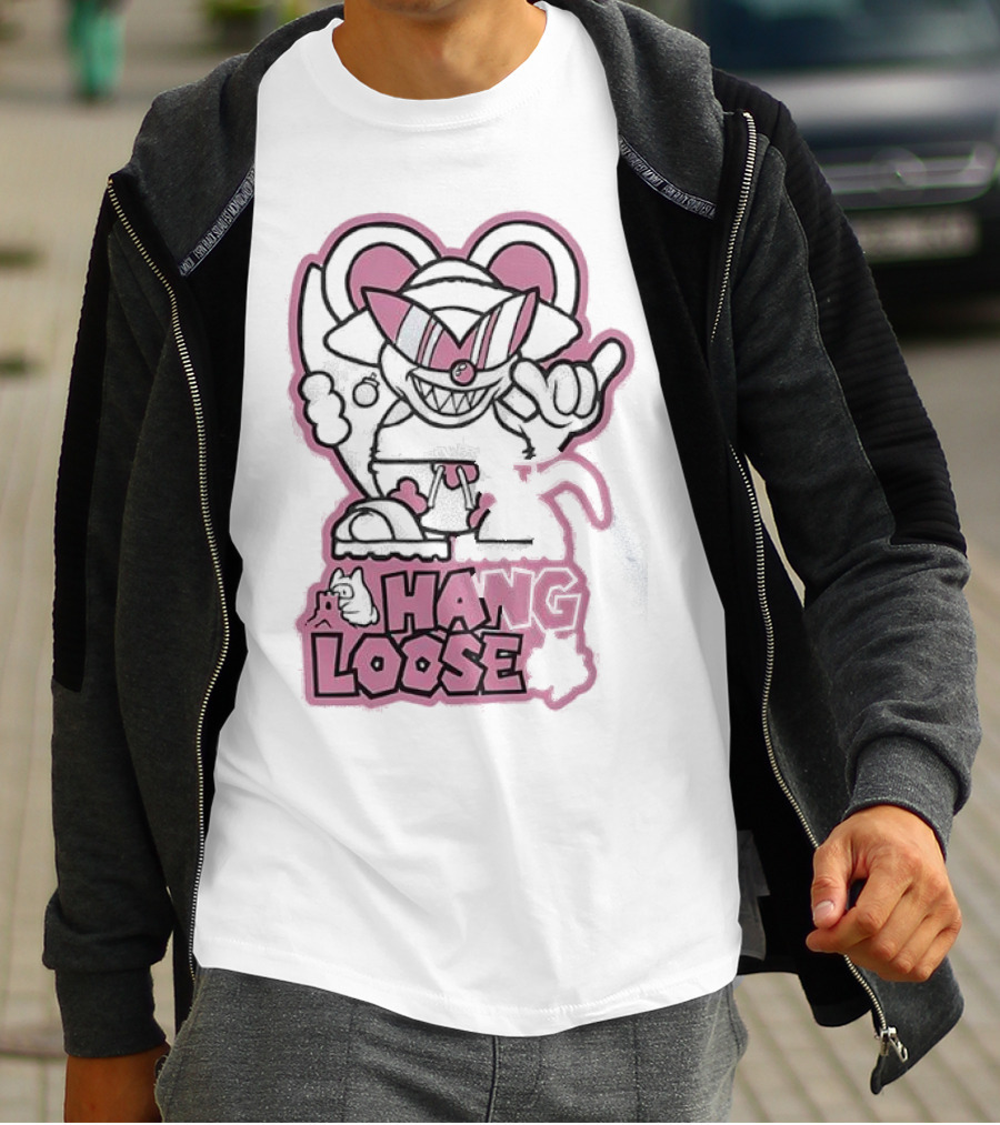 Coneyfest Hang Loose Retro Cartoon Mouse Hand Gesture T-Shirt