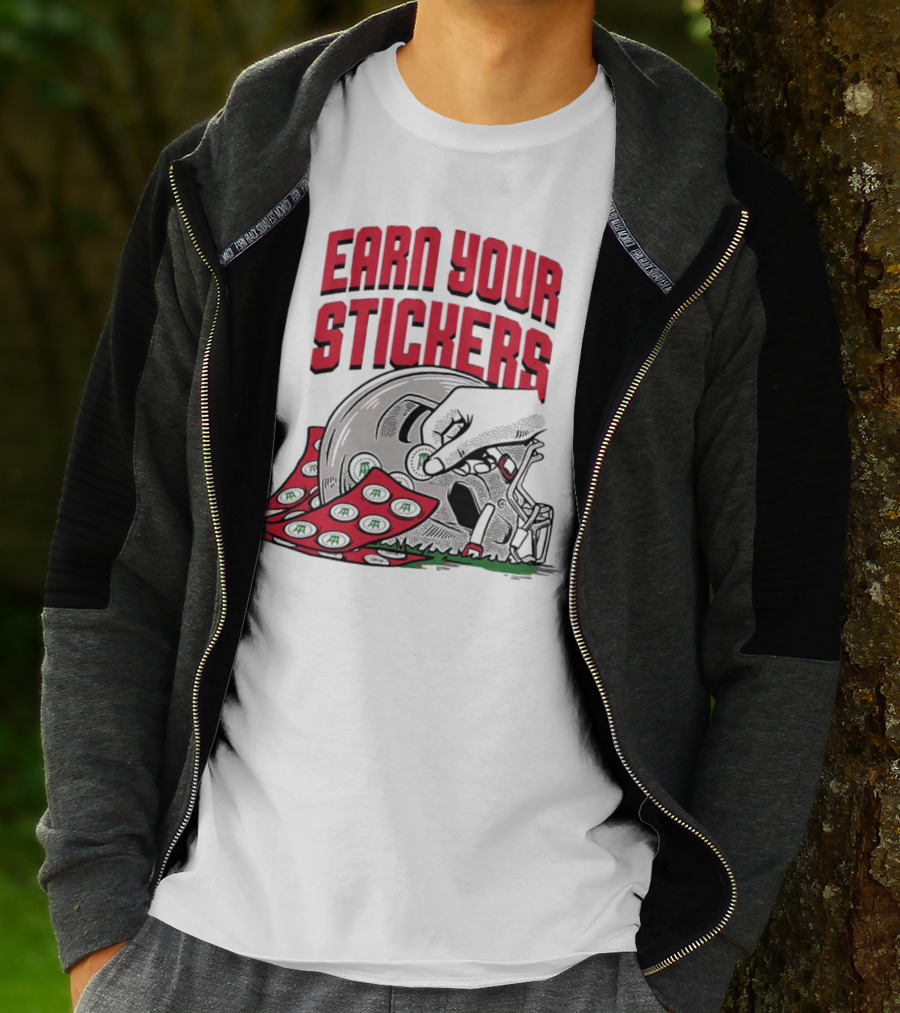 Ohio State Buckeyes Earn Your Stickers Helmet Skull Football T-Shirt