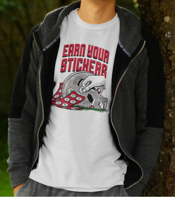Ohio State Buckeyes Earn Your Stickers Helmet Skull Football T-Shirt