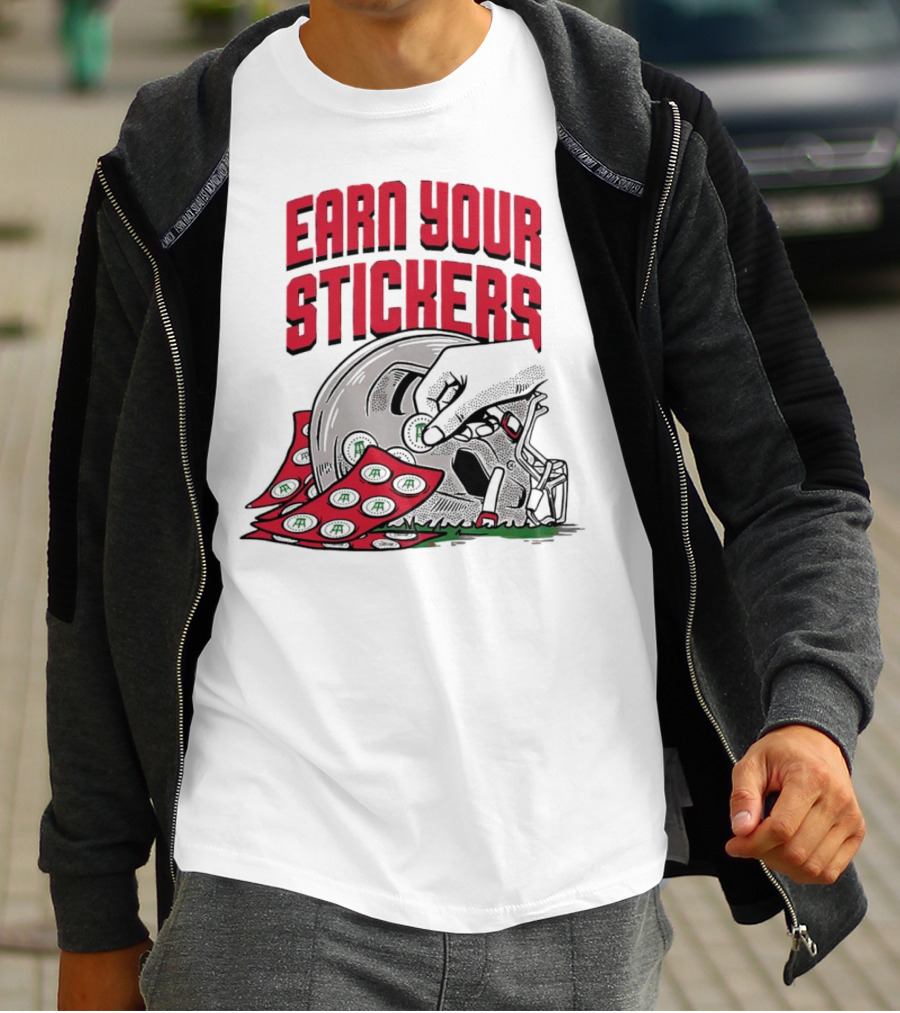 Ohio State Buckeyes Earn Your Stickers Helmet Skull Football T-Shirt