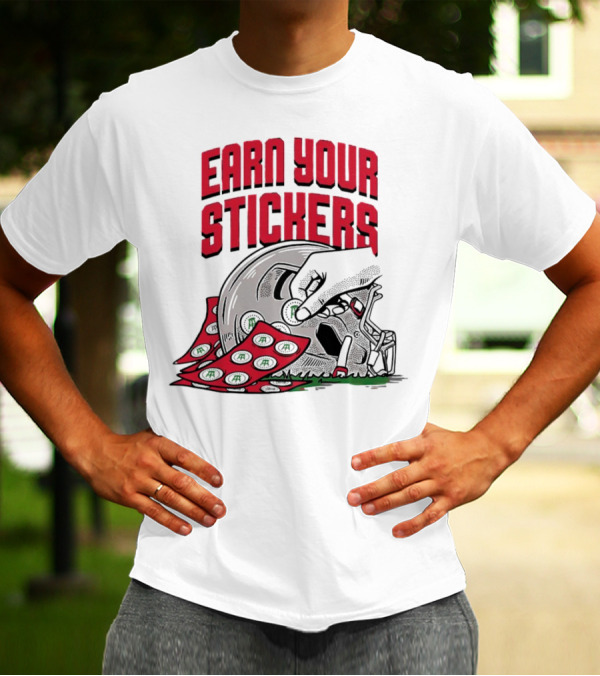 Ohio State Buckeyes Earn Your Stickers Helmet Skull Football T-Shirt