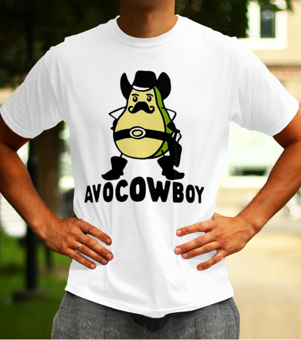 Avocowboy Avocado X Cowboy Character With Hat And Mustache T-Shirt