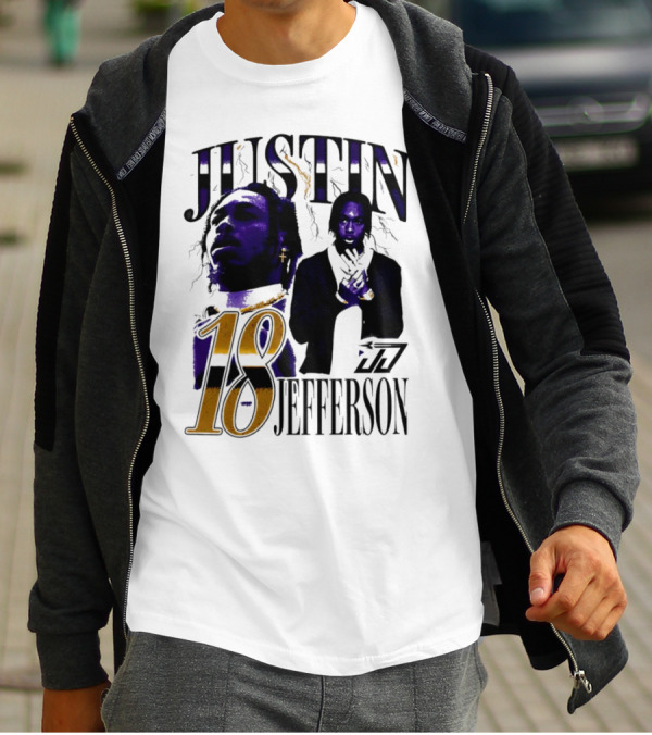 Justin Jefferson 18 Minnesota Vikings Lightning T-Shirt