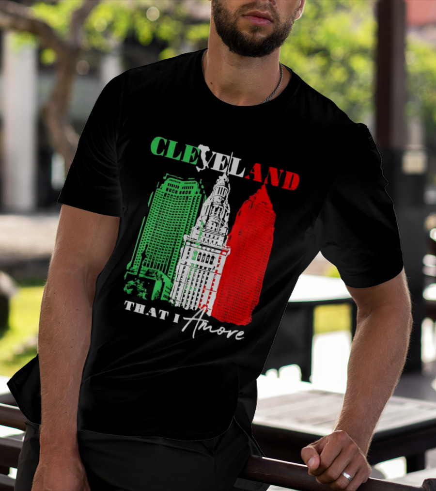 Cleveland That I Amore Italy Flag Skyline T-Shirt