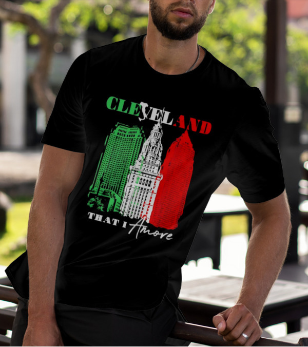 Cleveland That I Amore Italy Flag Skyline T-Shirt