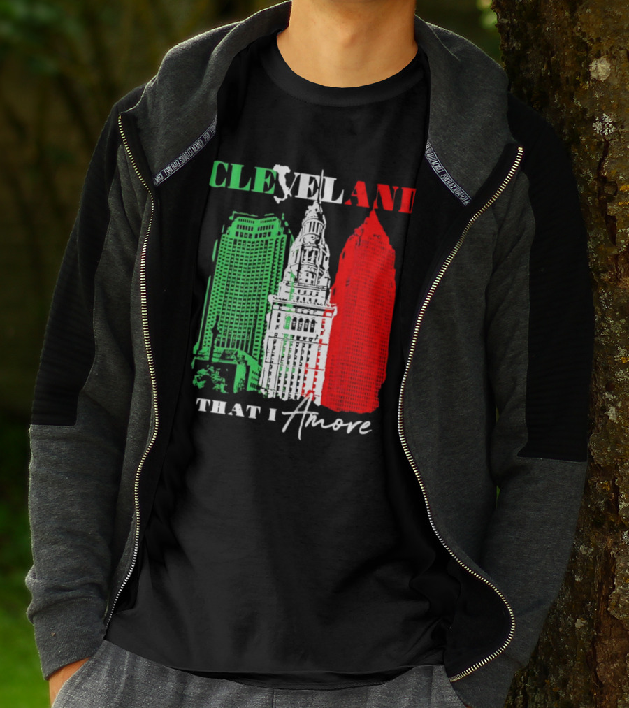 Cleveland That I Amore Italy Flag Skyline T-Shirt