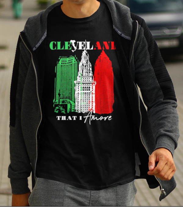 Cleveland That I Amore Italy Flag Skyline T-Shirt