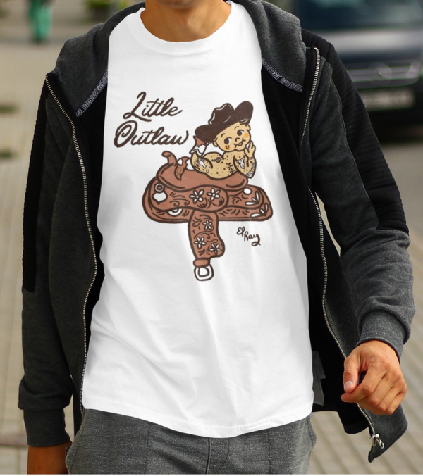 Kewpie Cowboy Little Outlaw Vintage Saddle Art By El Ren T-Shirt