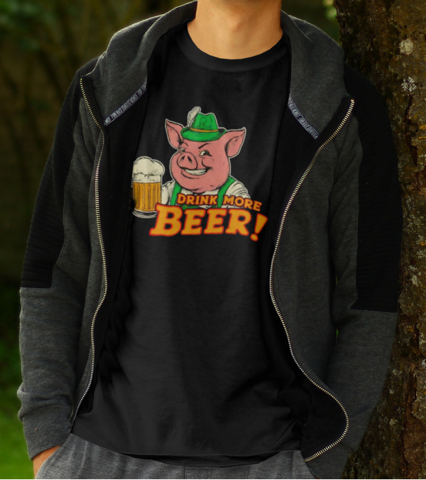 Oktoberfest Bavarian Pig Drink More Beer T-Shirt